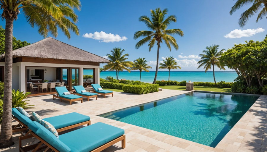 Villas avec piscine à grand baie